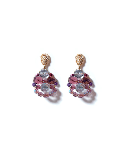 Pendientes -CALIA- cristales malvas brillo