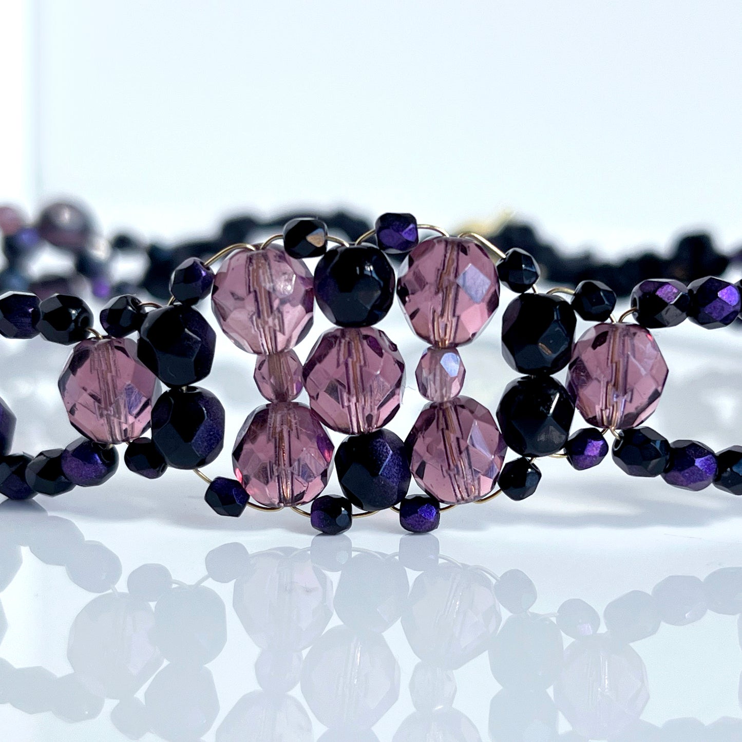 Choker de cristales lavanda brillo