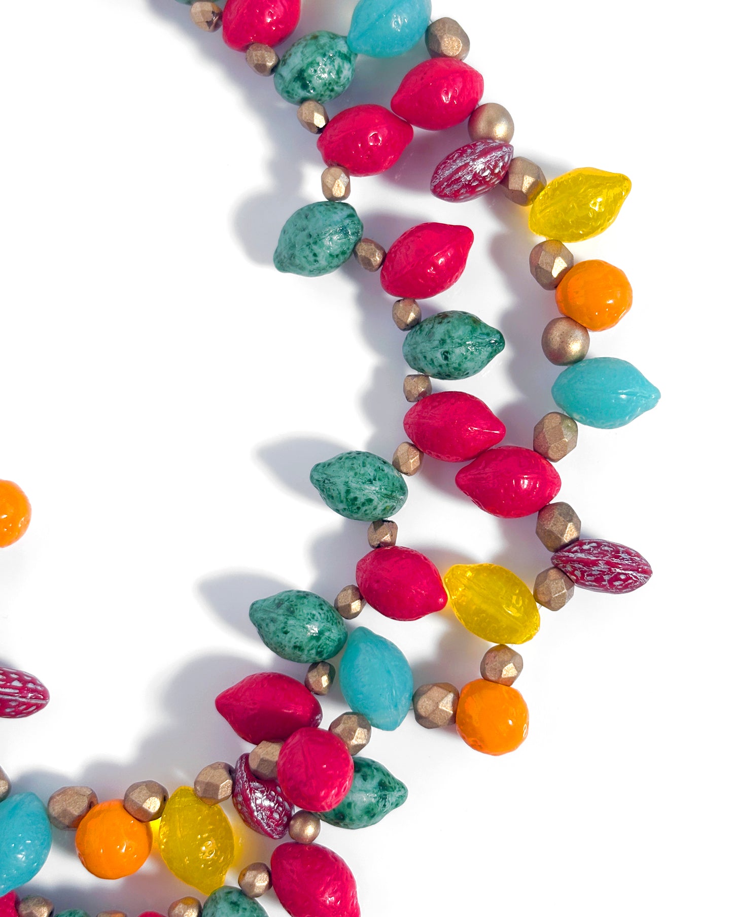 Boho Fruit Necklace with Multicolor Crystals